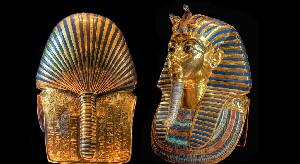 Mask of King Tutankhamun – by Tarekheikal – Egypt – Public Domain – www-thegreatcoursesdaily-com